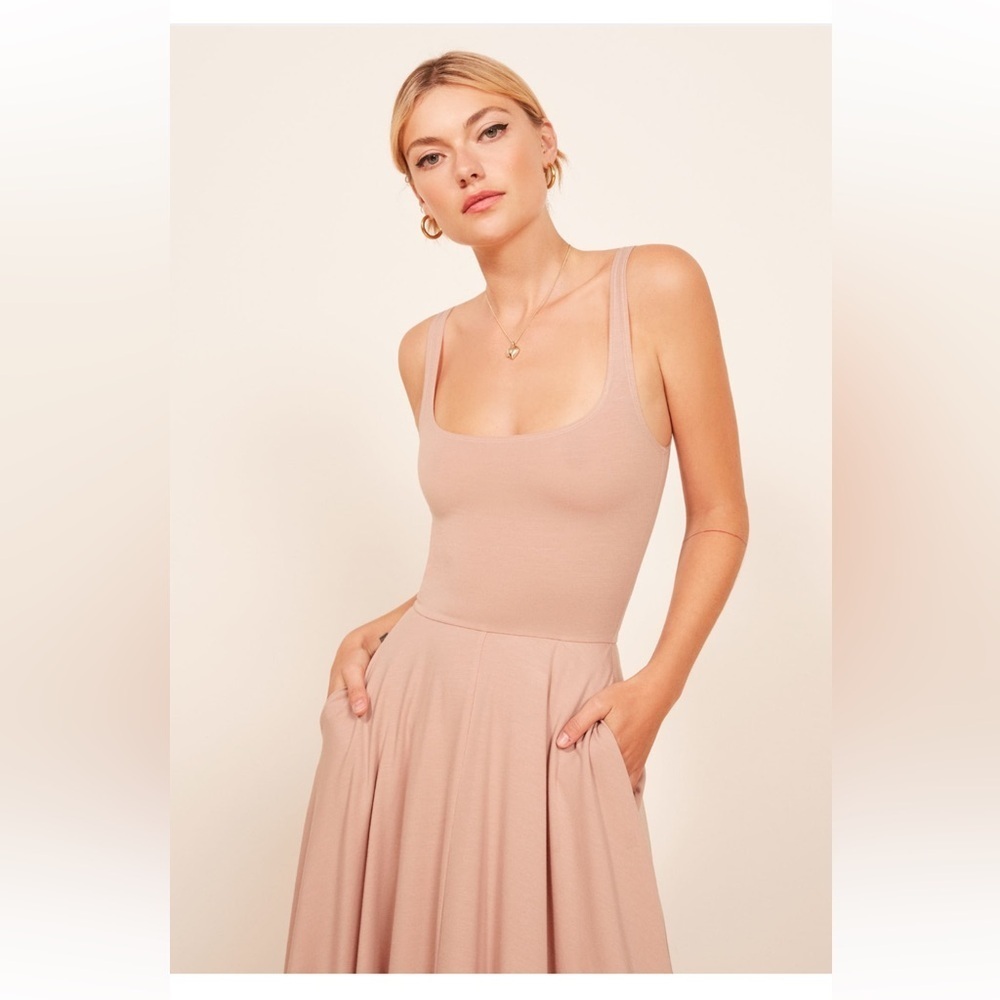 Reformation Rou Midi Dress Blush Size XL - Picture 3 of 8